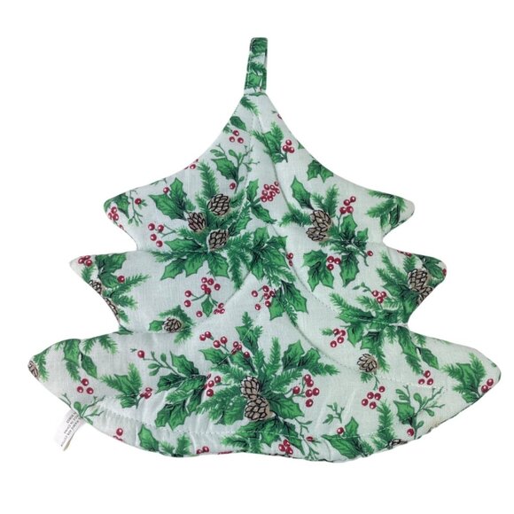 Vintage Christmas Themed Holiday Set of 5 Oven Mitts Pot Holders & Placemat - Picture 5 of 16